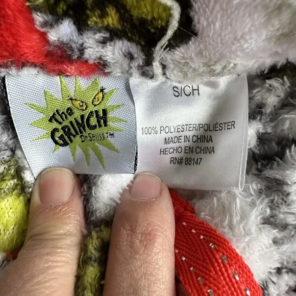 The Grinch Dr Seuss SMALL Pajama Bottoms Faces Christmas Red Green White Soft - Picture 5 of 6